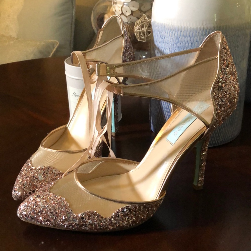 Rose gold pumps
